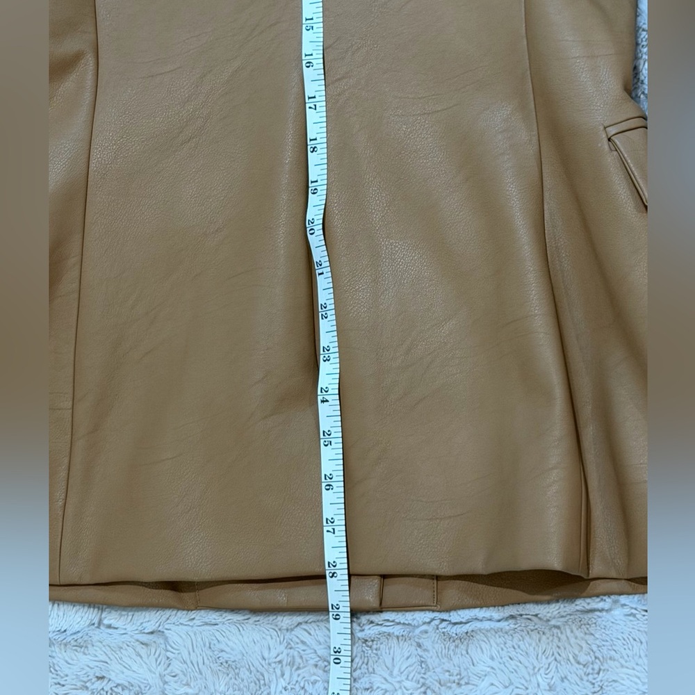 Blank NYC Faux Leather Double Breasted Blazer Tan Women’s M - Picture 6 of 10